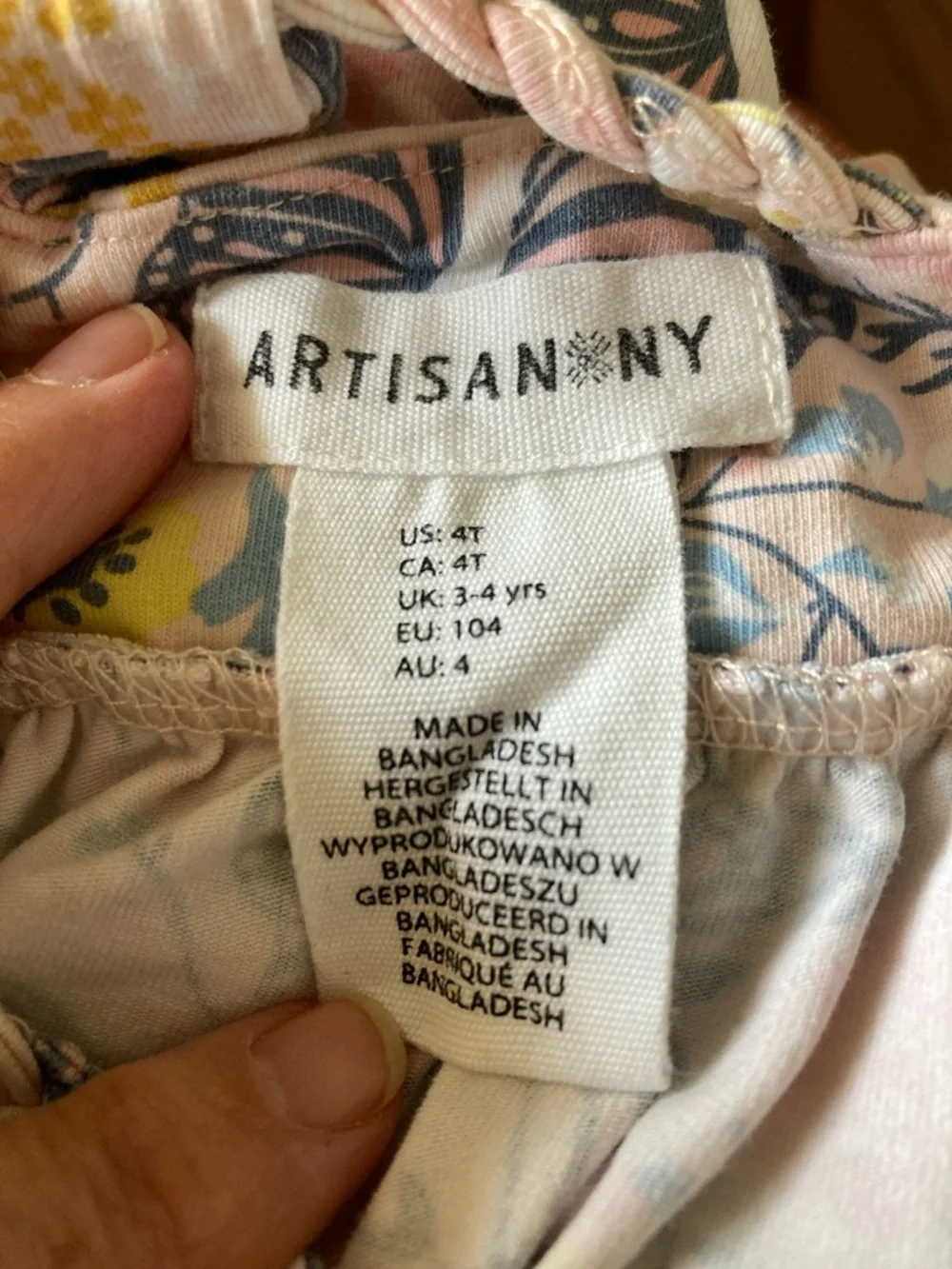 Artisan NY Girls Butterfly Floral Sundress in Pink, Blue & Yellow 4T - Picture 3 of 8